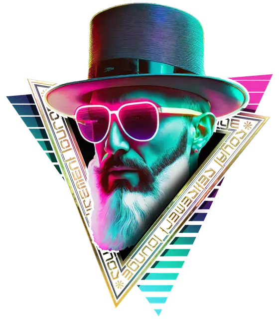 Official Karolinger portrait with top hat and neon glasses